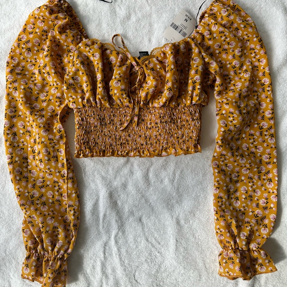 Yellow Forever 21 crop top